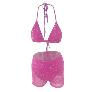 Women Fashion Lingerie Mesh Two 2 Piece Set Bra