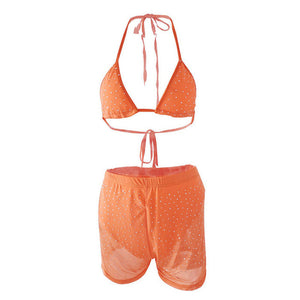 Women Fashion Lingerie Mesh Two 2 Piece Set Bra