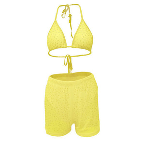 Women Fashion Lingerie Mesh Two 2 Piece Set Bra