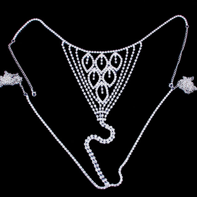 Women Fashion Lingerie Crystal Mesh Bra and Panties