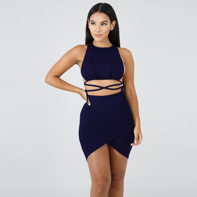 Women Fashion Lingerie Top Skirt Set 2 Piece