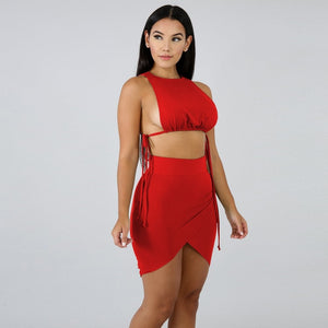 Women Fashion Lingerie Top Skirt Set 2 Piece