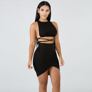 Women Fashion Lingerie Top Skirt Set 2 Piece