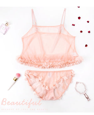 Women Fashion Lingerie Mesh Strapless Tops Shorts Leg Ring