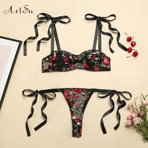 Women Fashion Lingerie 2 Pieces Lace Bra And Panty Set
