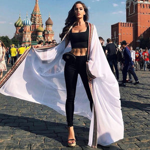 Women Fashion Lingerie Beach Dress Long Sleeves Tunics Bikini