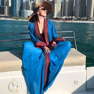 Women Fashion Lingerie Beach Dress Long Sleeves Tunics Bikini