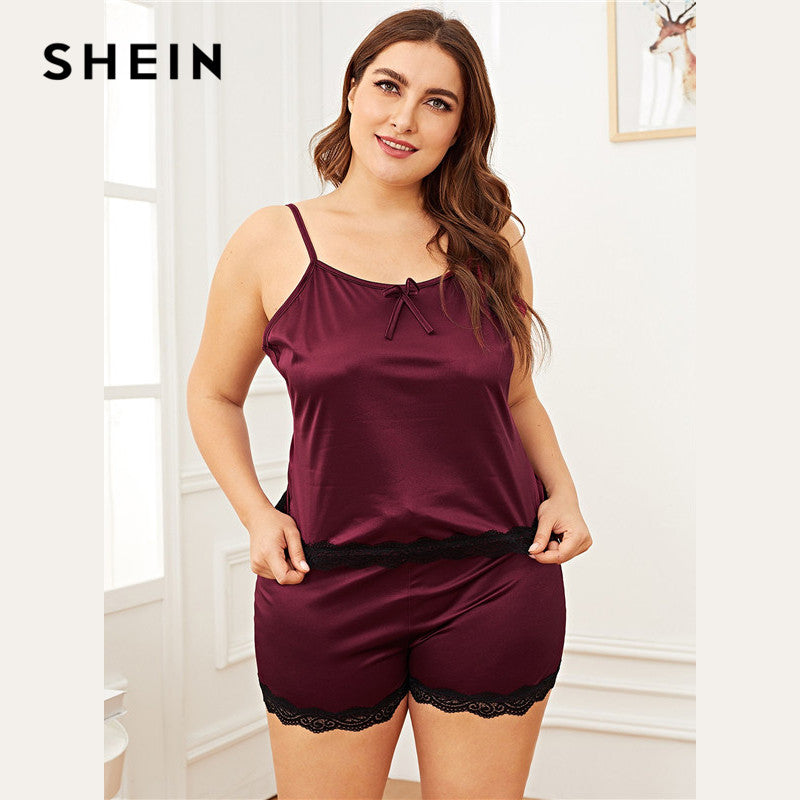 Women Fashion Lingerie Top With Shorts Sleepwear Sleeveless Strap Nightwear