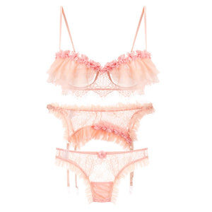 Women Fashion Lingerie Bra Set Thin Panty
