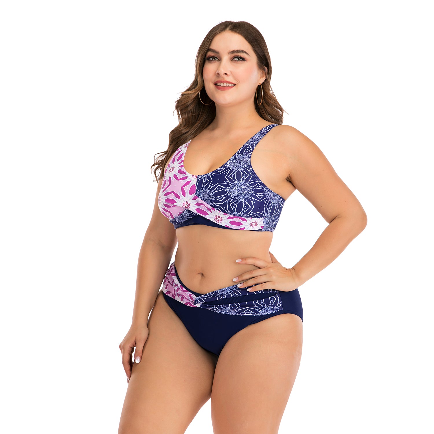 Women Fashion Lingerie Two-tone High Waist Swimwear