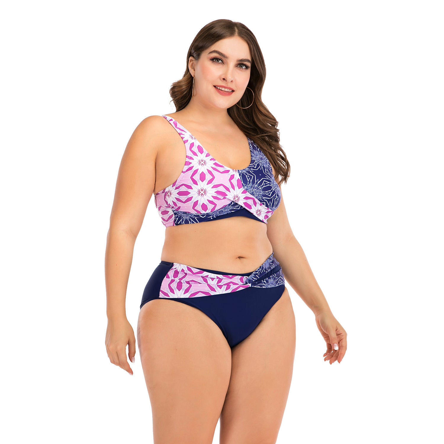 Women Fashion Lingerie Two-tone High Waist Swimwear
