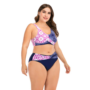 Women Fashion Lingerie Two-tone High Waist Swimwear