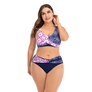 Women Fashion Lingerie Two-tone High Waist Swimwear
