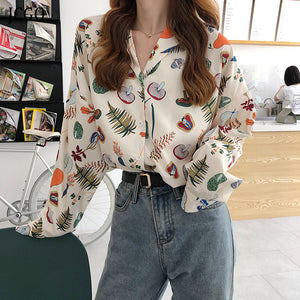 Women Fashion Lingerie Shirt V Neck Long Sleeve Vintage