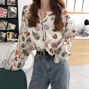 Women Fashion Lingerie Shirt V Neck Long Sleeve Vintage