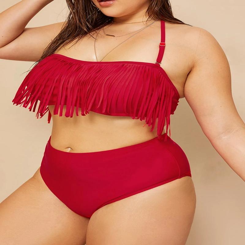 Women Fashion Lingerie Waist Bikini Tassels Swimsuit
