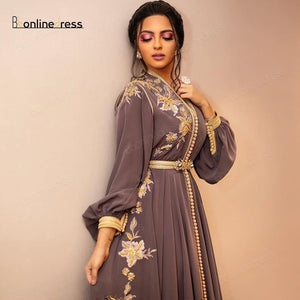 Evening Dress Sleeve Arabic Muslim Party-Dress