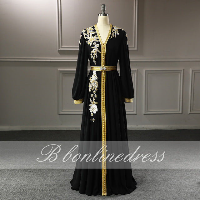 Evening Dress Sleeve Arabic Muslim Party-Dress