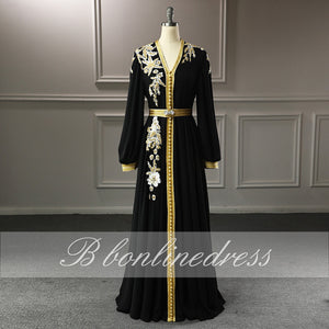 Evening Dress Sleeve Arabic Muslim Party-Dress