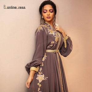 Evening Dress Sleeve Arabic Muslim Party-Dress