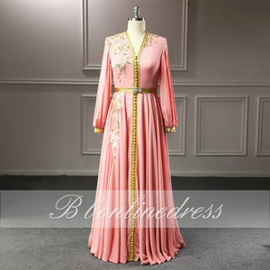 Evening Dress Sleeve Arabic Muslim Party-Dress