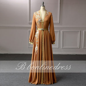 Evening Dress Sleeve Arabic Muslim Party-Dress