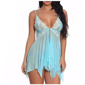 Floral Transparent Lace Night Dress