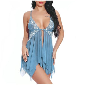 Floral Transparent Lace Night Dress