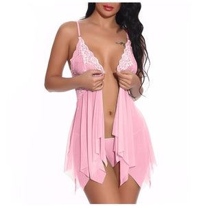 Floral Transparent Lace Night Dress