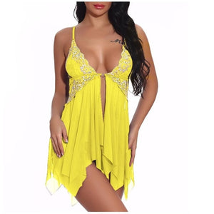 Floral Transparent Lace Night Dress