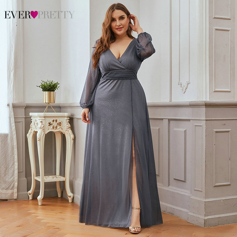 Dresses V-Neck Long Sleeve