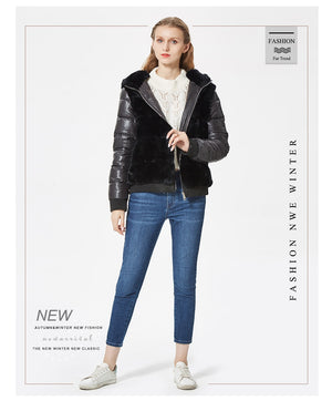 Jacket Hooded with down fur Coat