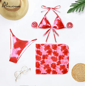 Bikini Drawing Tye Dye Swimsuit