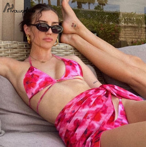 Bikini Drawing Tye Dye Swimsuit